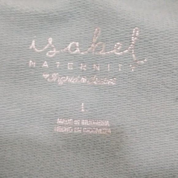Isabel Maternity Sweatshirt Size Large Blue and White #1261 - Picture 4 of 9